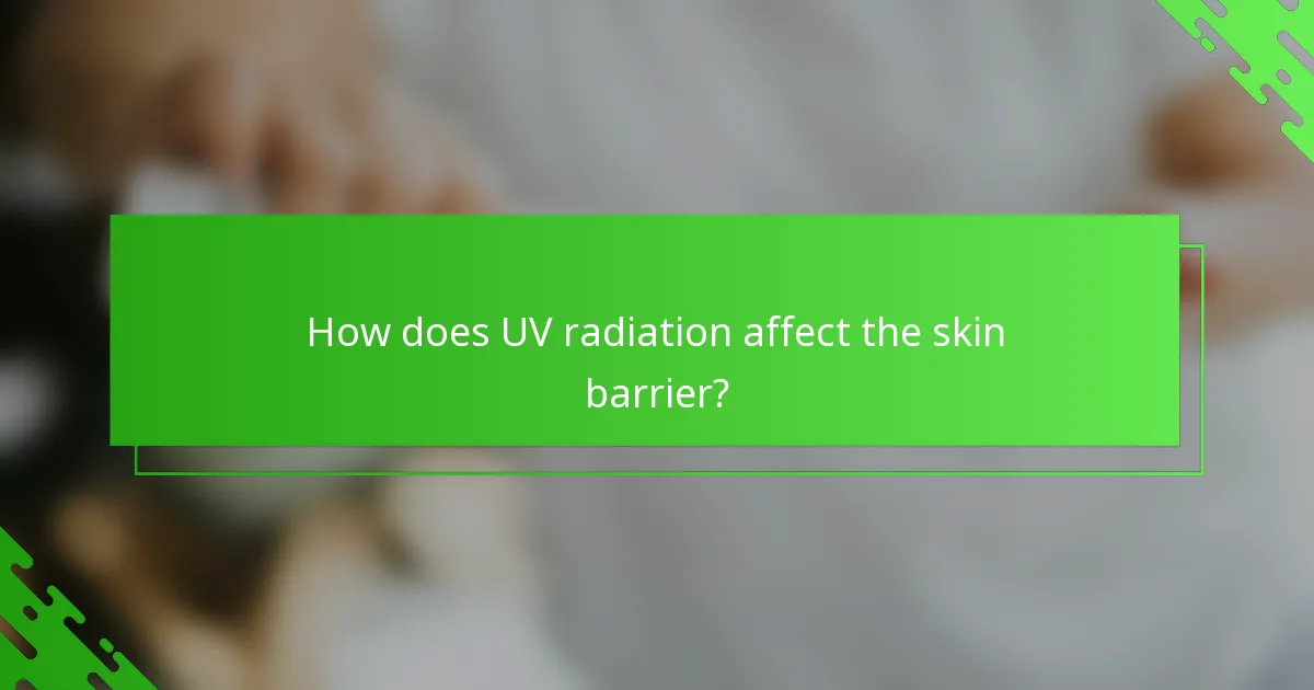 How does UV radiation affect the skin barrier?