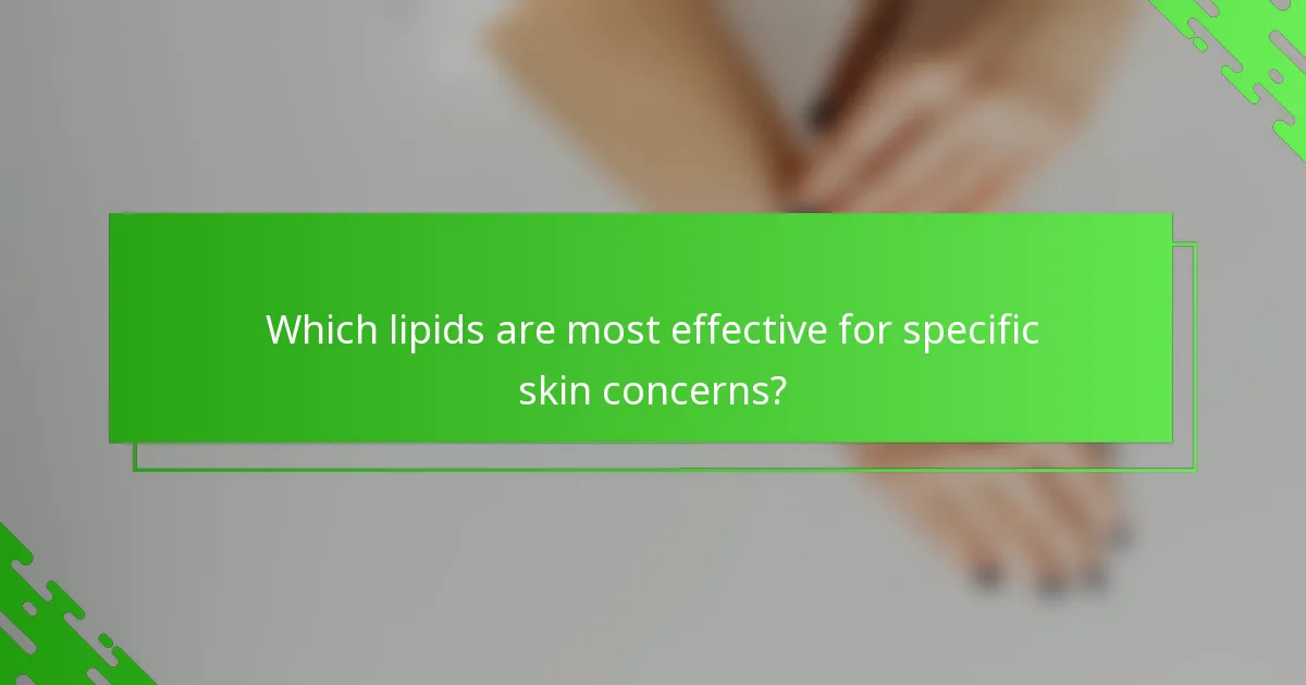 Which lipids are most effective for specific skin concerns?