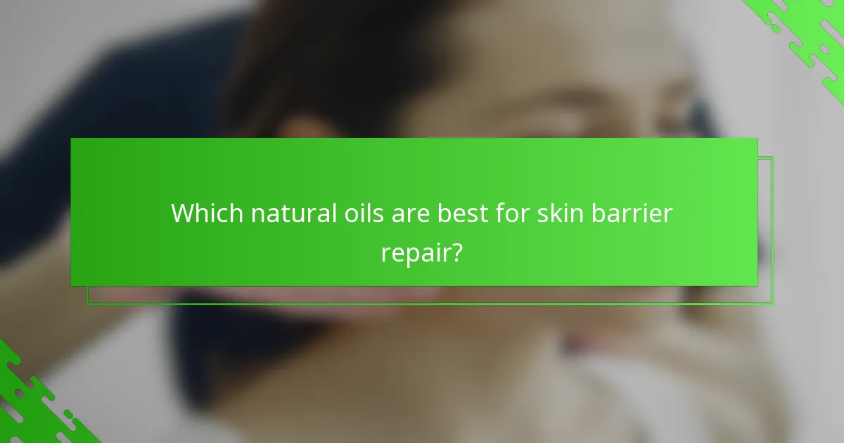 Which natural oils are best for skin barrier repair?