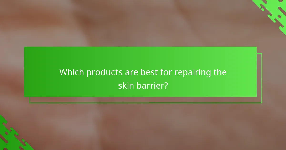 Which products are best for repairing the skin barrier?
